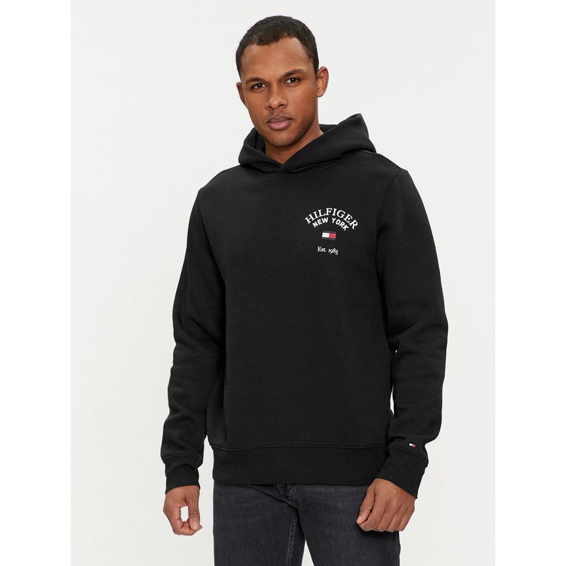 TOMMY HILFIGER - POLERÓN ARCHED VARSITY LOGO NEGRO TOMMY HILFIGER