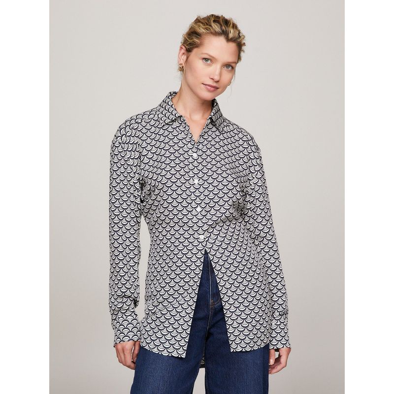 TOMMY HILFIGER - CAMISA MODERN ESTAMPADA AZUL TOMMY HILFIGER