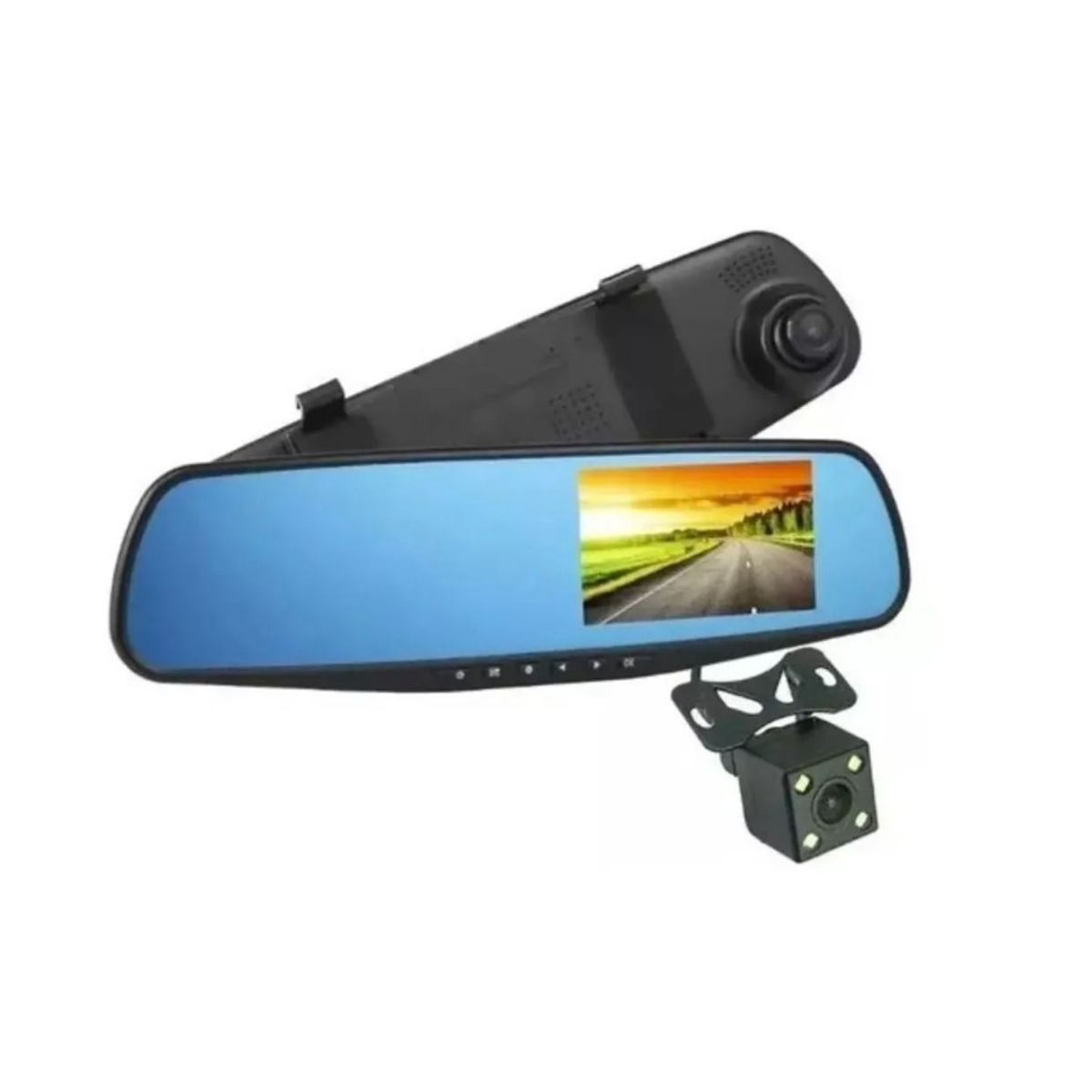 GENERICO - Espejo Retrovisor Con Camara Frontal + Camara Retroceso Hd