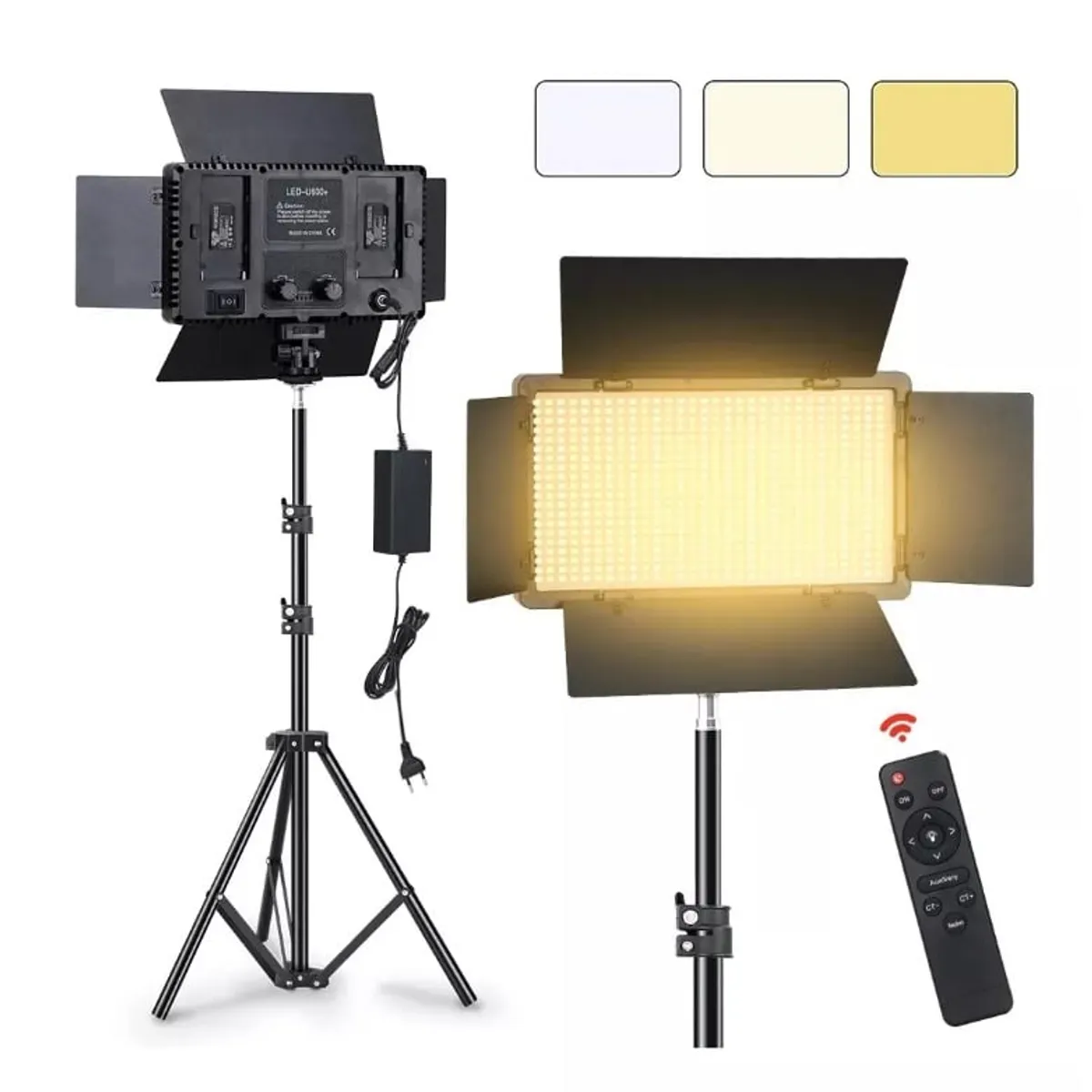 GENERICO - Kit Luz Led Para Fotografia/video Pro Led 600 + Tripode