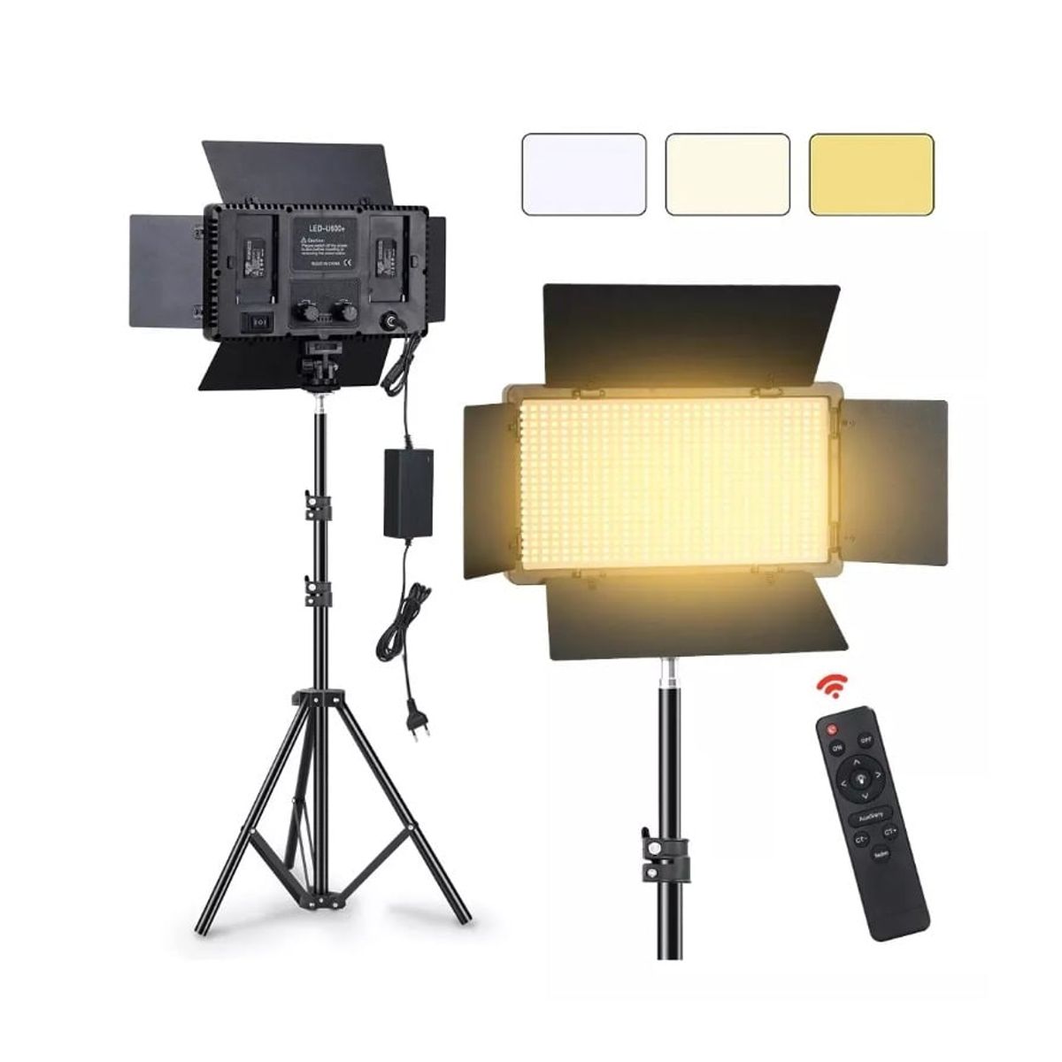 GENERICO - Kit Luz Led Para Fotografia/video Pro Led 600 + Tripode