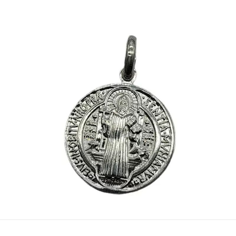 GENERICO - Colgante Medalla San Benito Plata 925 - Grande