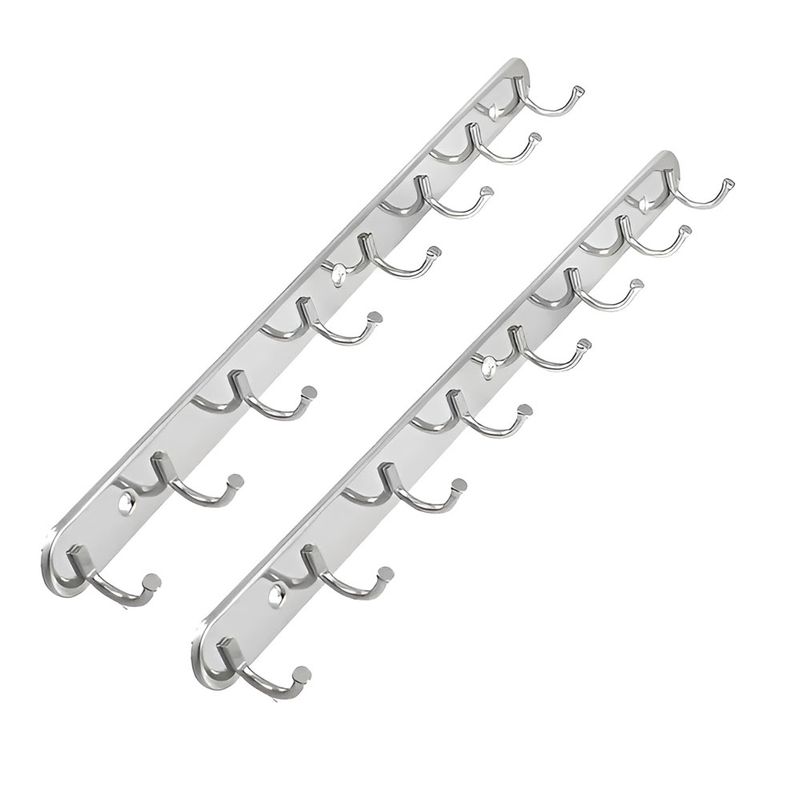 GENERICO - X2 Colgador Perchero Aluminio De Pared Para Toallas Ropa