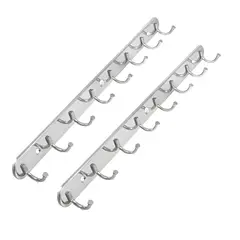 GENERICO - X2 Colgador Perchero Aluminio De Pared Para Toallas Ropa