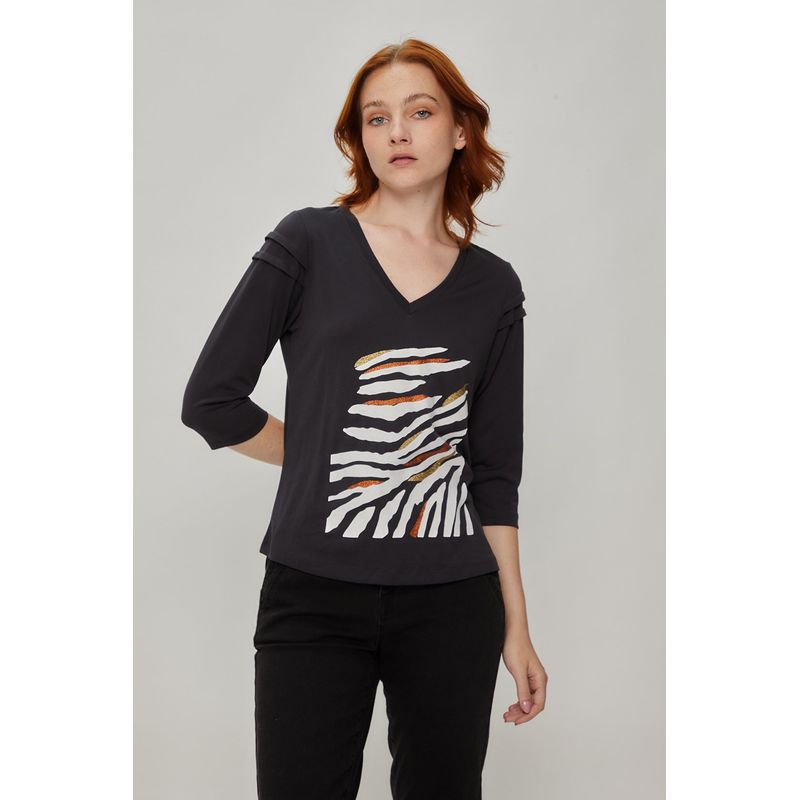 IO - Polera Manga Larga Negro Mujer Io