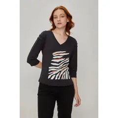 IO - Polera Manga Larga Negro Mujer
