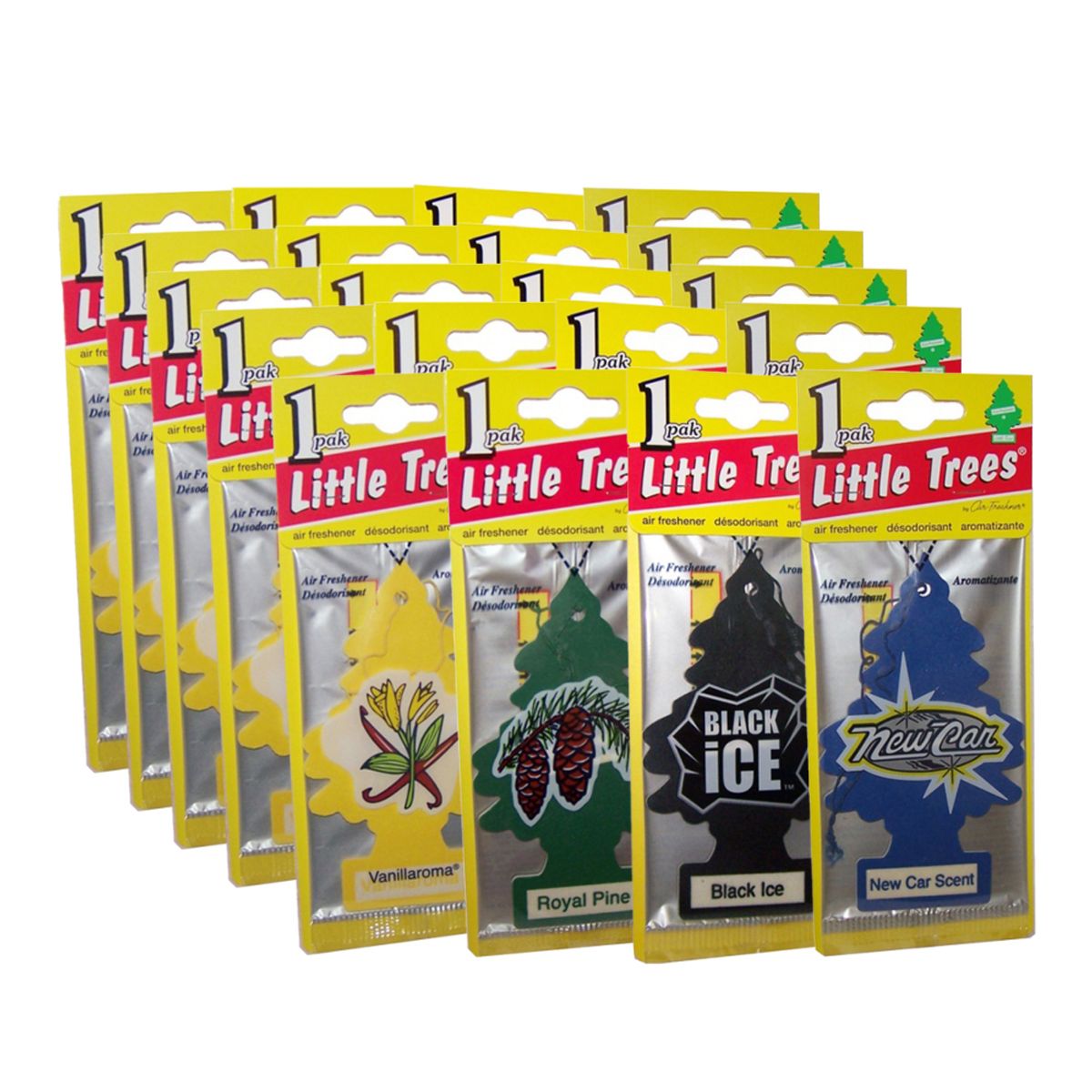 LITTLE TREES - Pack 20 Pinos Aromático Car-Freshner 4 variedades