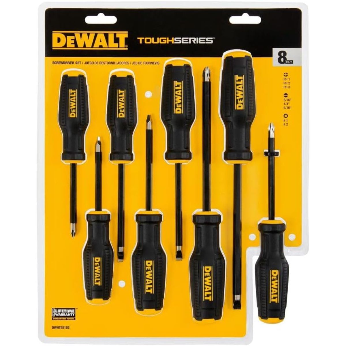 DEWALT - Set De Destornilladores Toughseries 8 Pc Dwht65102