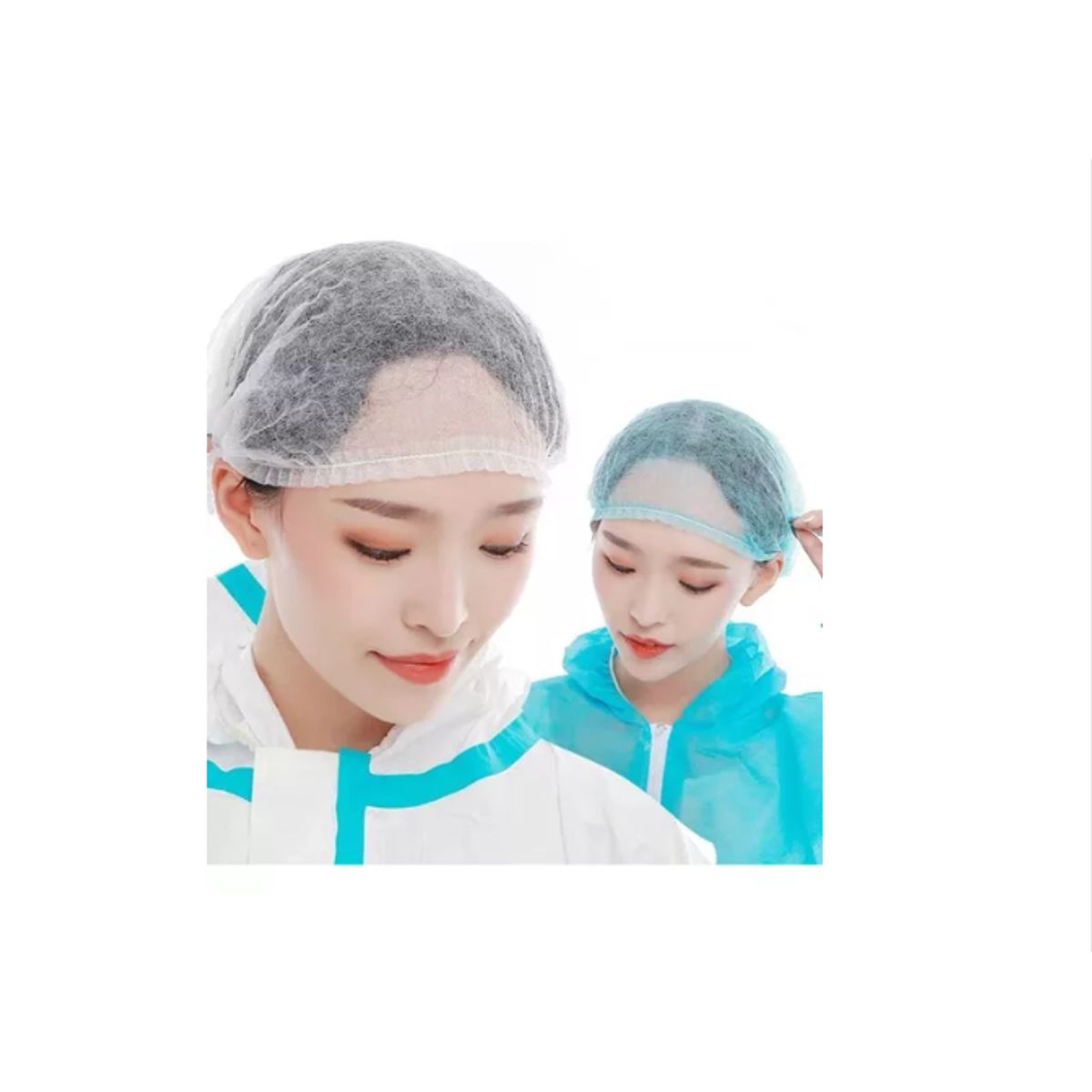 GENERICO - Gorros / Cofias Desechables Para Cabello 100 Unidades Blanco