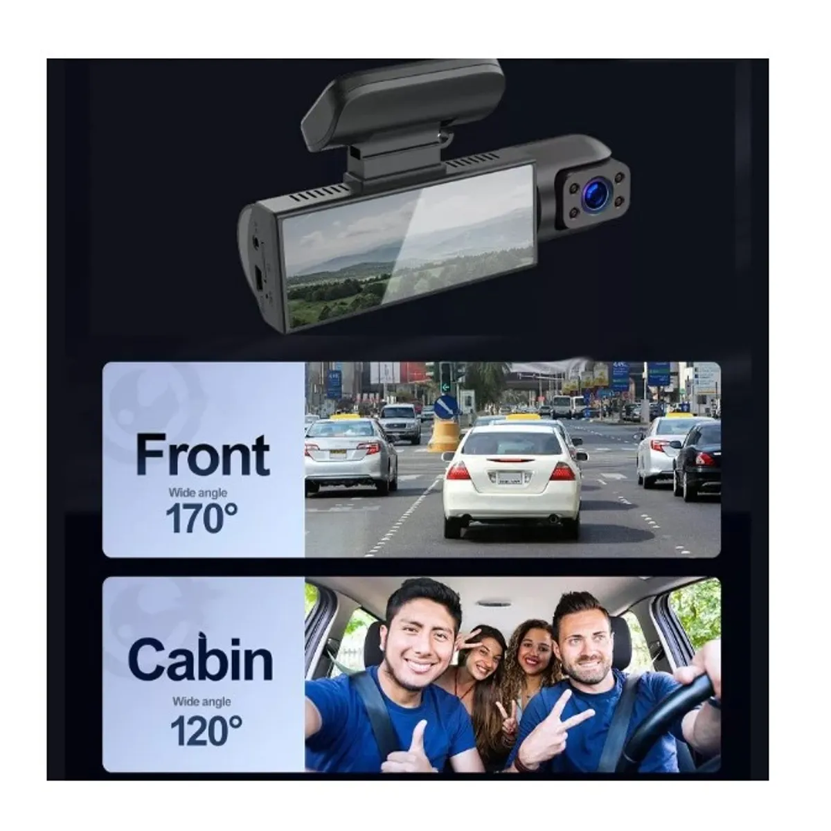 GENERICO - Camara Seguridad Auto 1080p Hd Vision Nocturna, 3.16 Inch