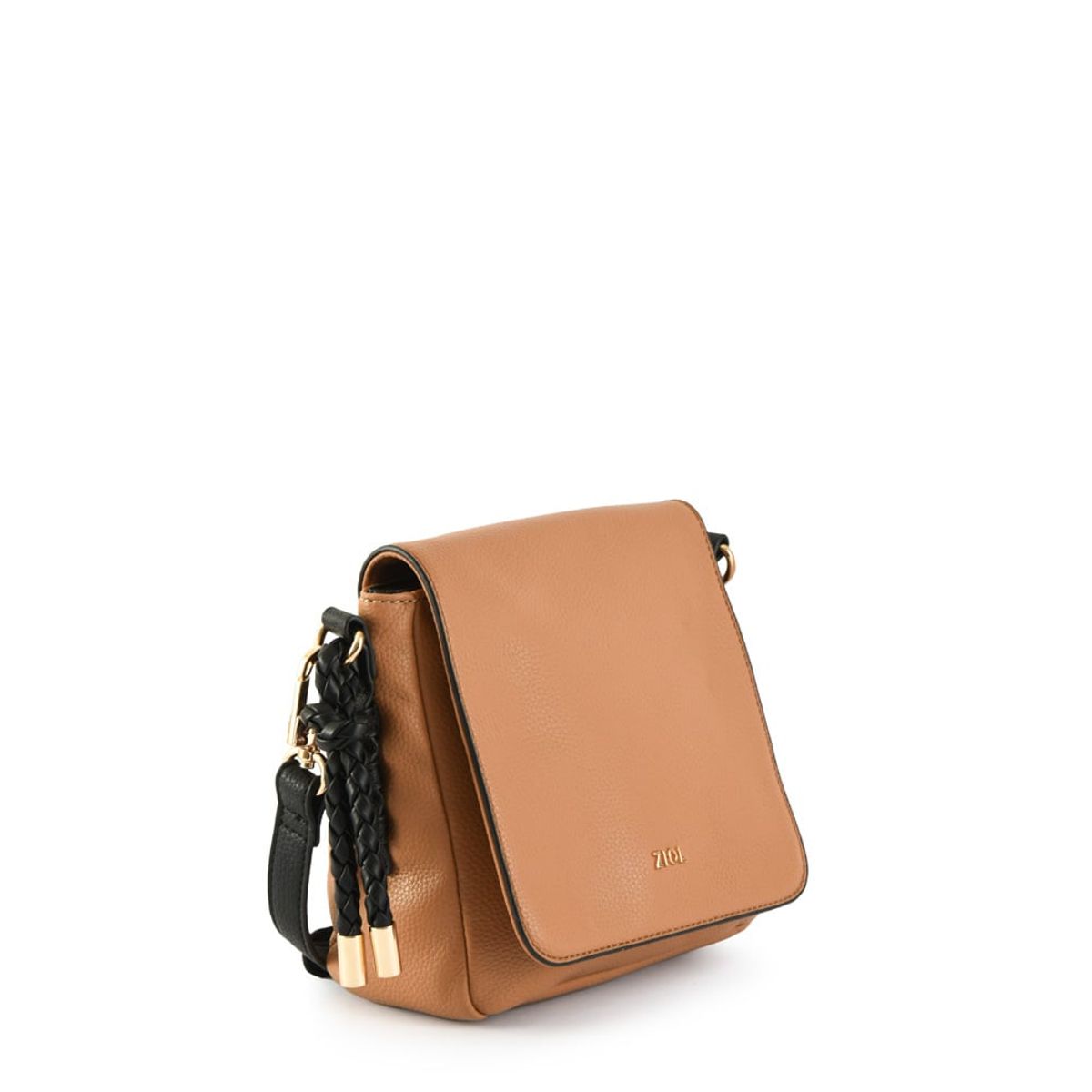 ZIOL - Cartera bandolera con tapa melchy pequeña camel