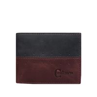Billetera hombre cuero natural vinotinto negro