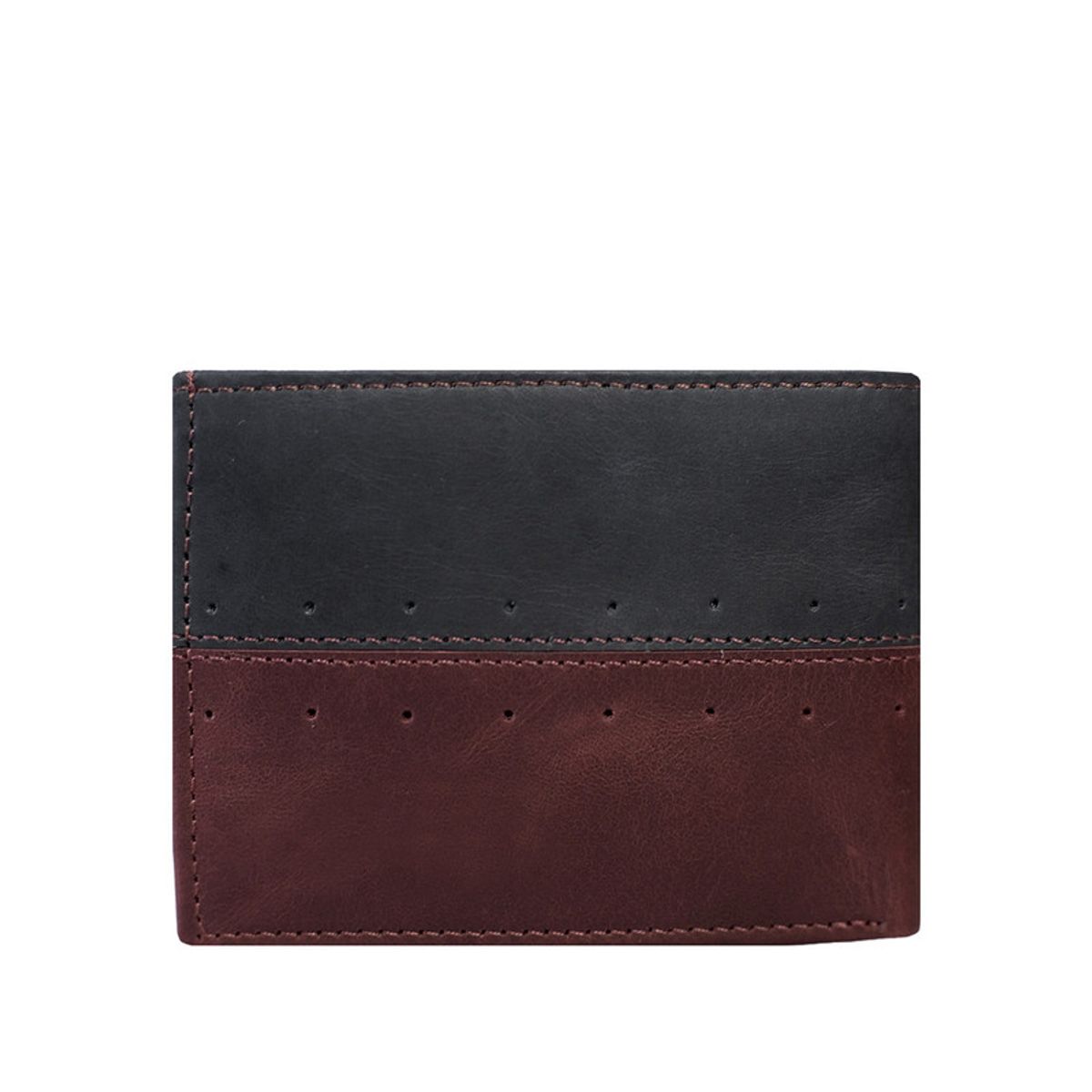 CRAFTMEN - Billetera hombre cuero natural vinotinto negro Craftmen