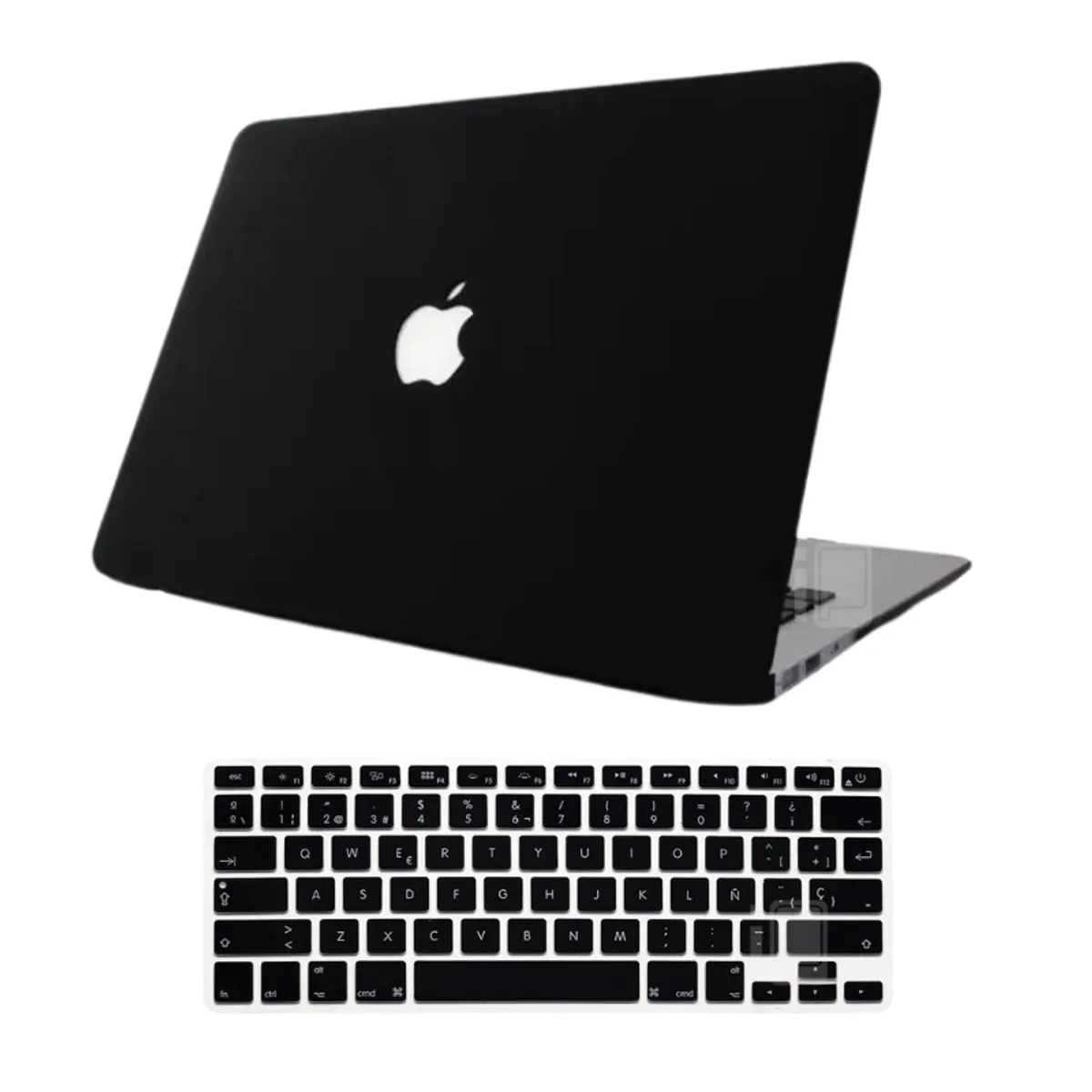 GENERICO - Carcasa Negra Acabado Mate Para Macbook Air 13.3 M1 Con Cubre Teclado