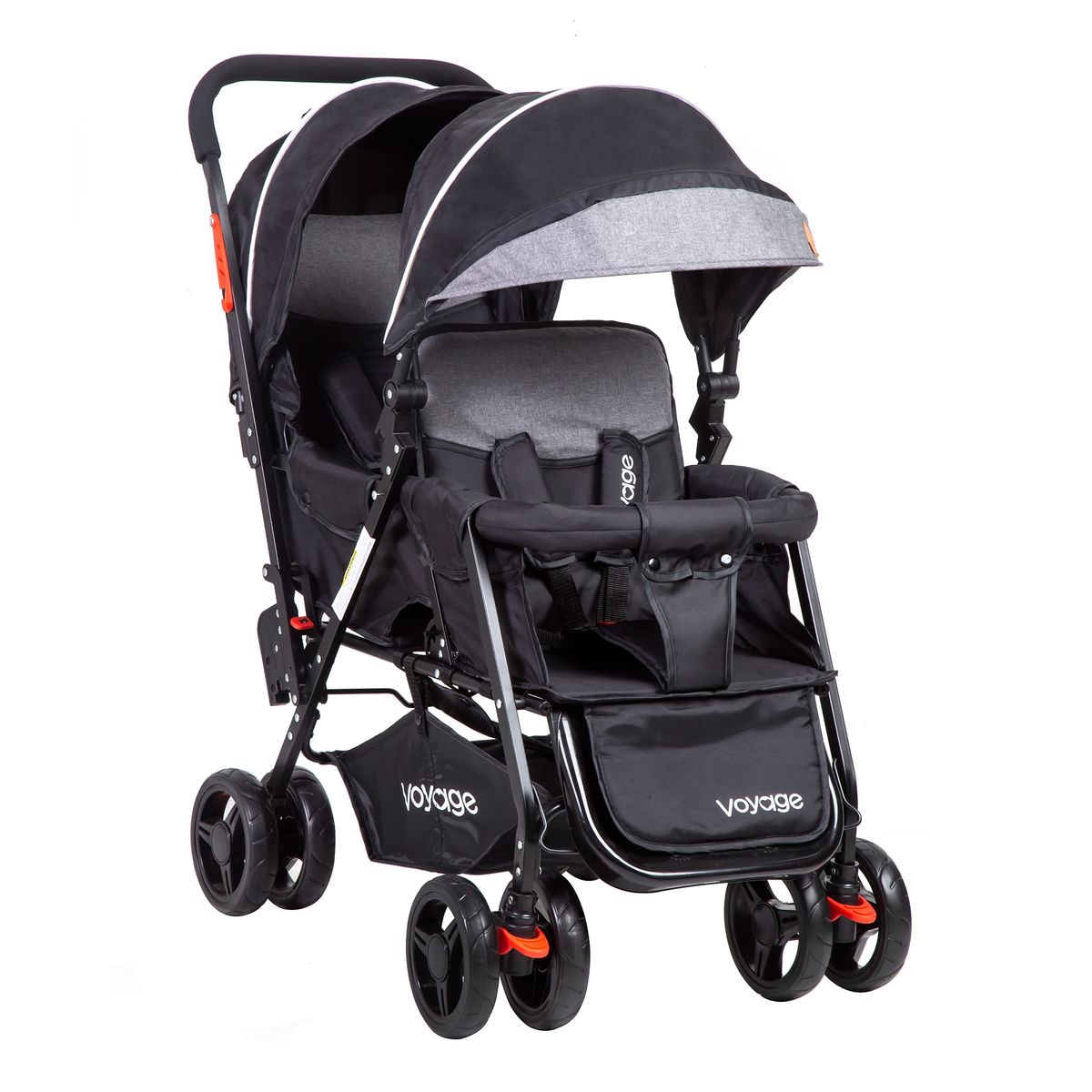 VOYAGE - Coche Duo Hermano Mayor y Menor Twinity Black