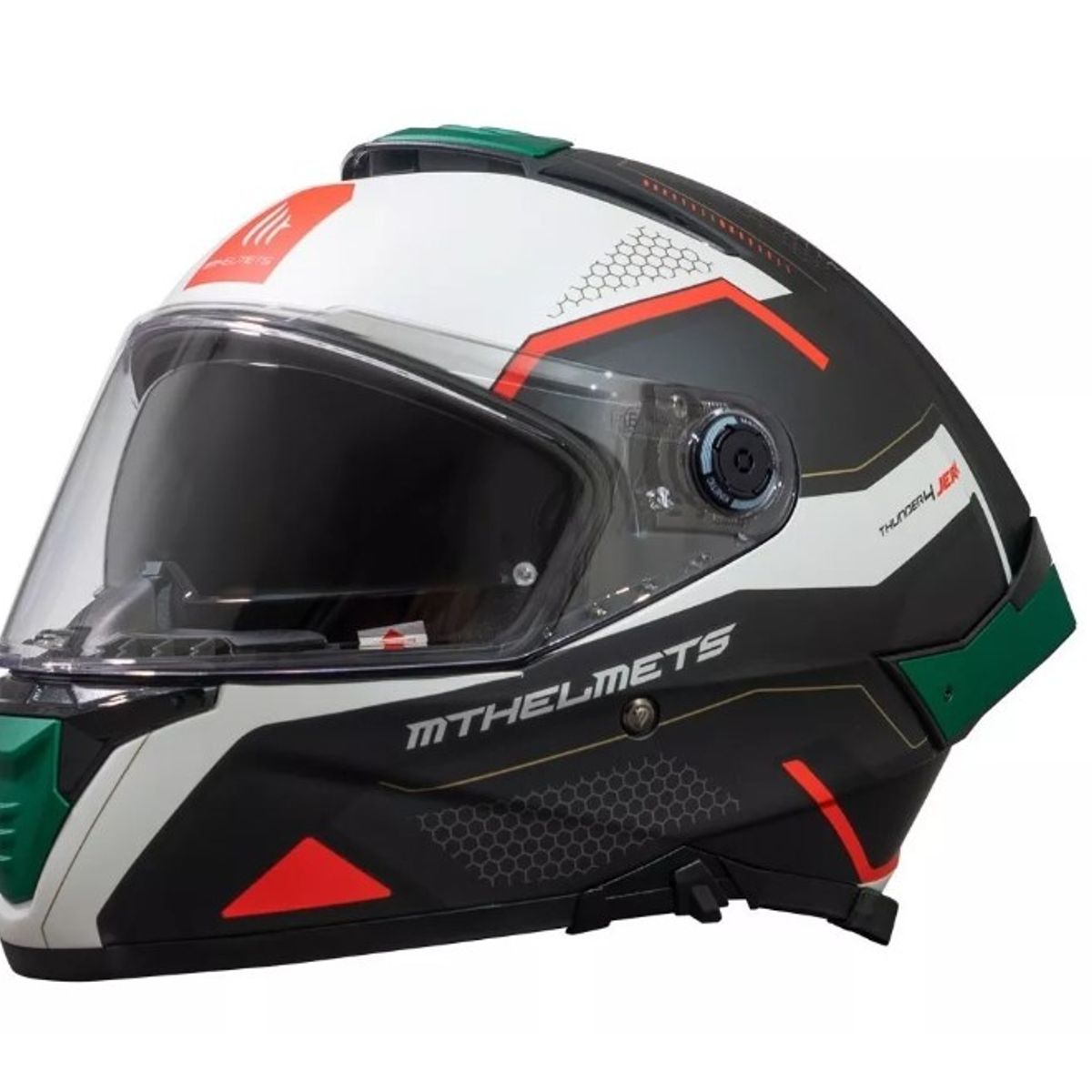 GENERICO - Casco  Thunder 4 Jerk Verde Perla Mate + Pinlock Talla M