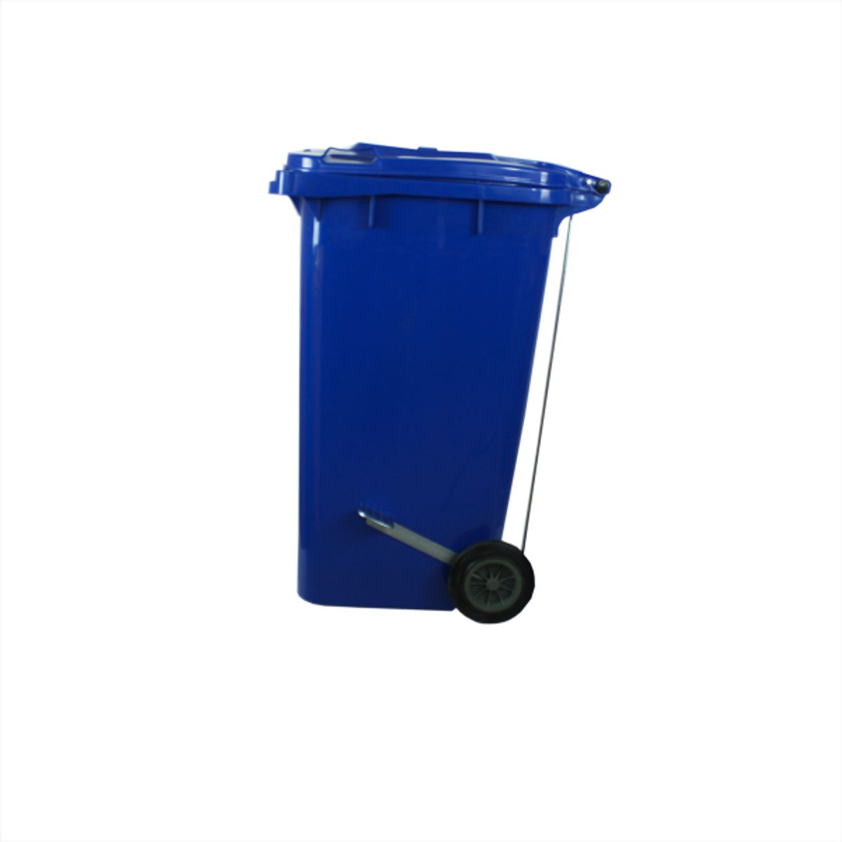 QRUBBER - Basurero Contenedor Basura 240 lts azul con pedal QRubber