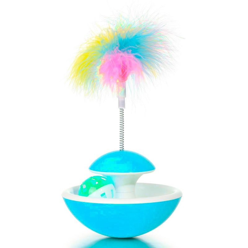 HB IMPORTACIONES - Juguete Interactivo Con Pelota y Plumas Para Gatos