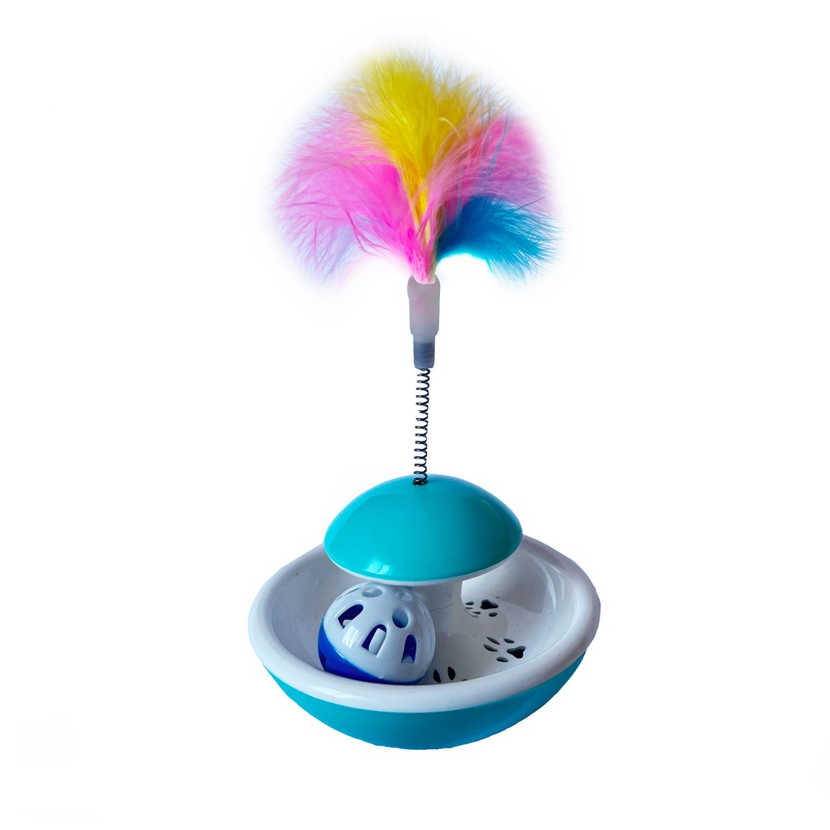 HB IMPORTACIONES - Juguete Interactivo Con Pelota y Plumas Para Gatos