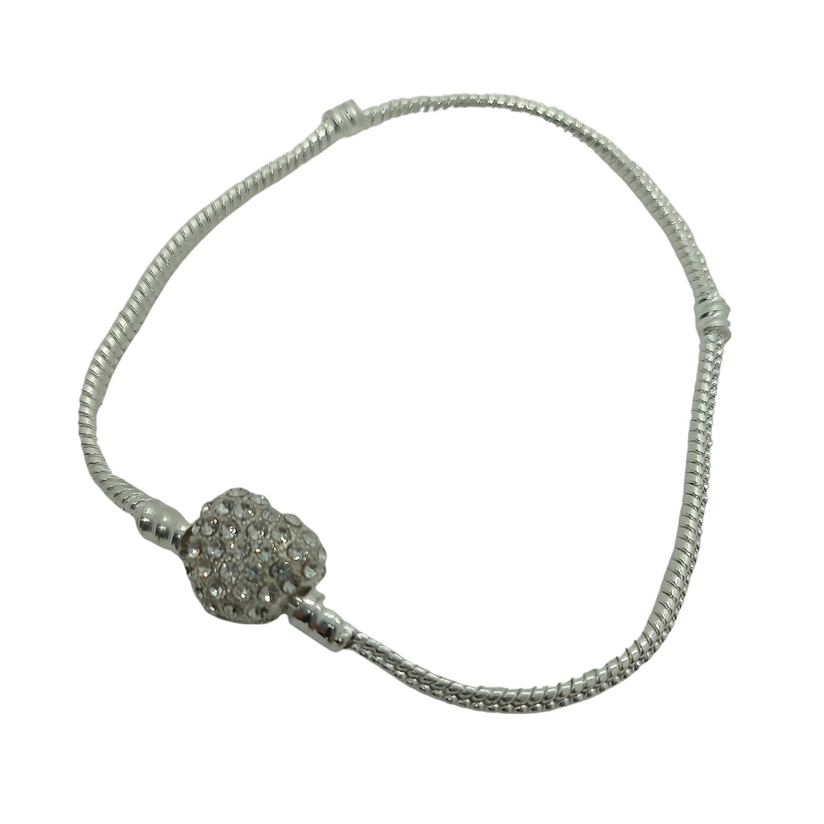 GENERICO - Pulsera Charm Corazón de Plata con Zircones