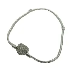 GENERICO - Pulsera Charm Corazón de Plata con Zircones