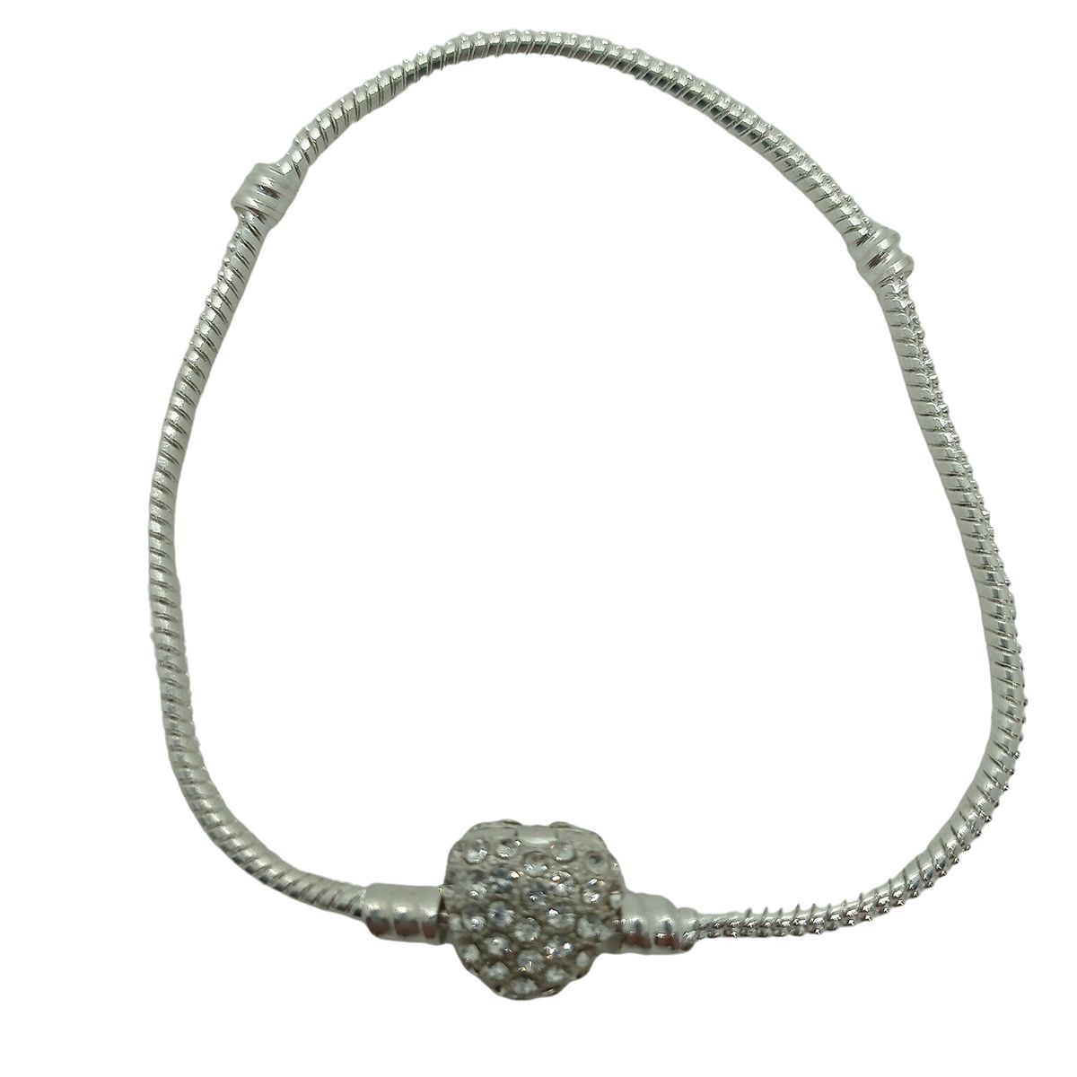 GENERICO - Pulsera Charm Corazón de Plata con Zircones