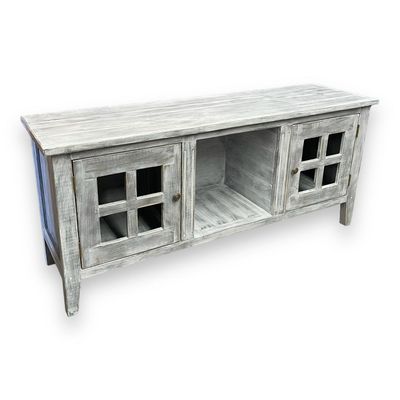 Imagen 2 del producto RACK RUSTICO COLOR GRIS CON NOTAS DE BLANCO DECAPADO