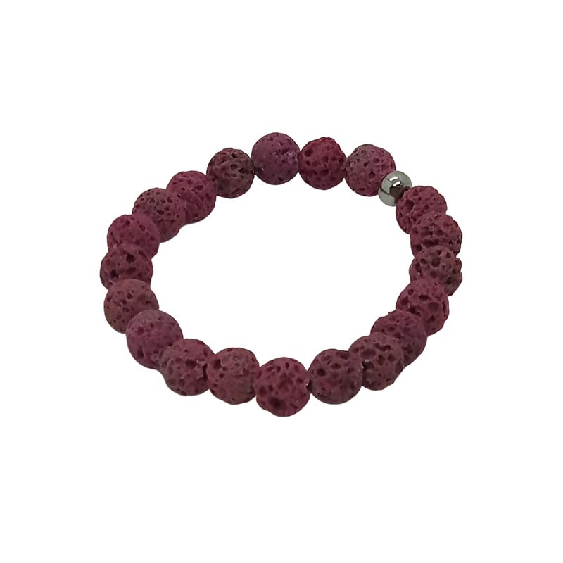 GENERICO - Pulsera Magma Fucsia  Piedra Volcánica