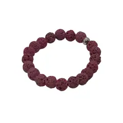 GENERICO - Pulsera Magma Fucsia Piedra Volcánica