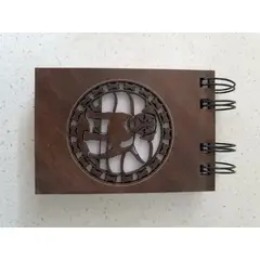 GENERICO - Croquera chica Perrito con tapa de madera café