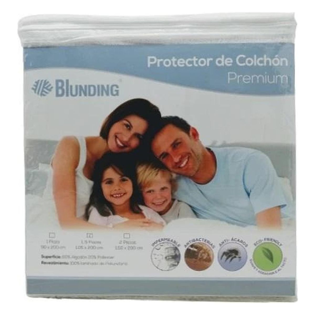 BLUNDING - Protector Colchón Film Pu Impermeable 1 Plaza
