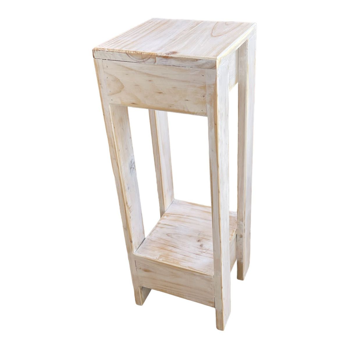 TAIKKEE - MESA LATERAL RUSTICA BLANCA DECAPADA 80X25X25