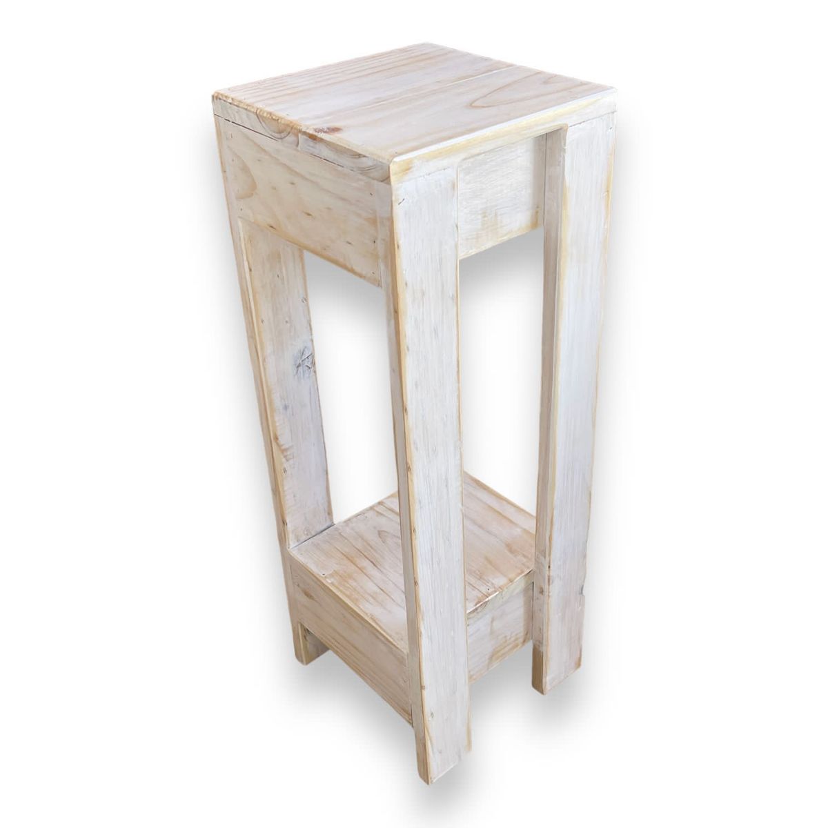 TAIKKEE - MESA LATERAL RUSTICA BLANCA DECAPADA 80X25X25