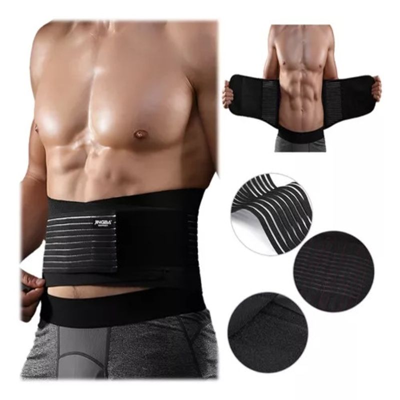 GENERICO - Faja Doble Fijación Cintura con Barras Unisex