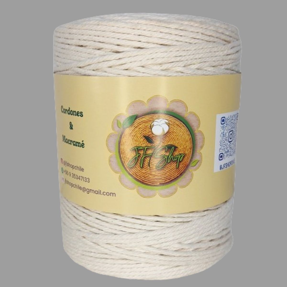 JF SHOP - Algodón Torcido 3mm bobina de 300 Mts macrame y manualidades