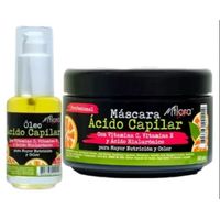 1 Crema Acido capilar 300 Grs Flora +1 Aceite acido capilar 30ml Flora