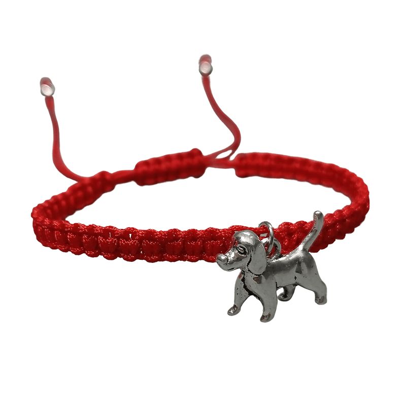 GENERICO - Pulsera Hilo Rojo con Dije de Perrito