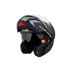 GENERICO - Casco De Moto Atom Sv Híbrido Azul Mate + Fogoff