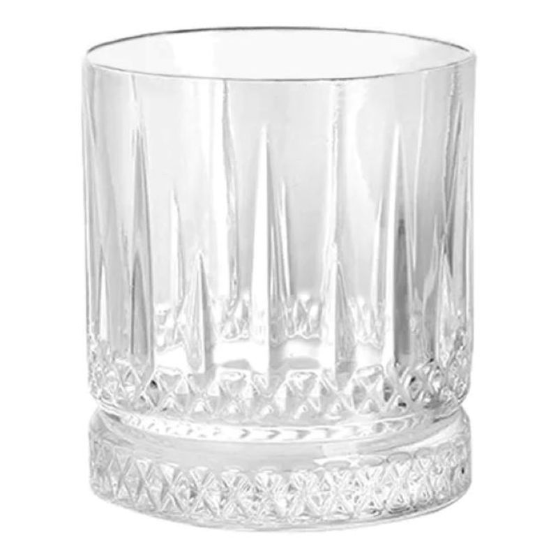 GENERICO - Set 6 Vasos Bajo Tallados Para Tragos Coctel 370cc Alysa