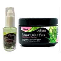 1 Crema Aloe vera 300 Grs Flora +1 Aloe vera capilar 30ml Flora