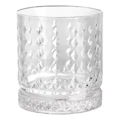 GENERICO - Set 6 Vasos Bajo Tallados Para Tragos Coctel 370cc Dots