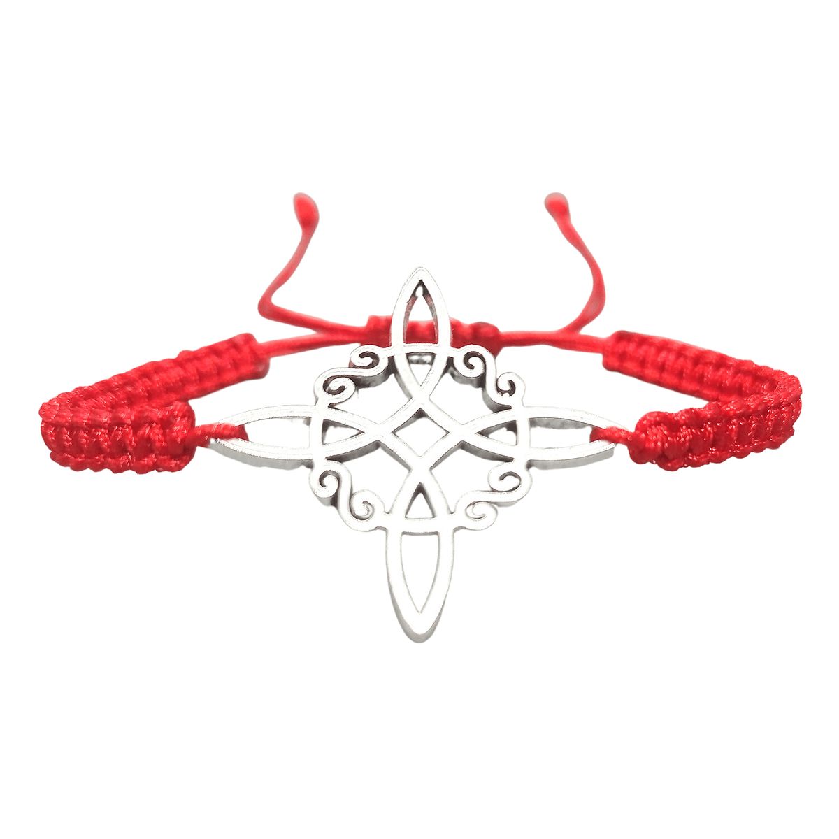 GENERICO - Pulsera Hilo Rojo con Dije de Nudo de Bruja