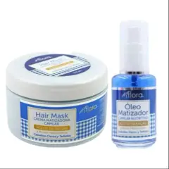 MFLORA - 1 Crema Cabello Teñido 300 Grs Flora +1 Aceite Azul 30ml Flora
