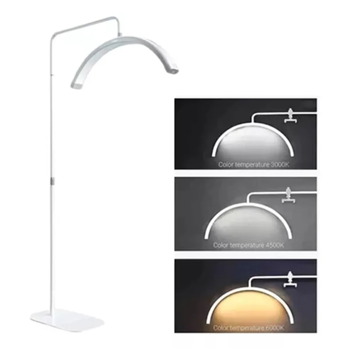 ANGELES DEL HOGAR - Lampara Luz Led Media Luna Profesional Blanca