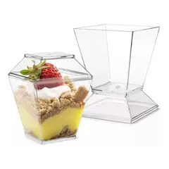 GENERICO - 20 Vasos Para Postres Set De Vasos Shot Postres C/tapa 220ml