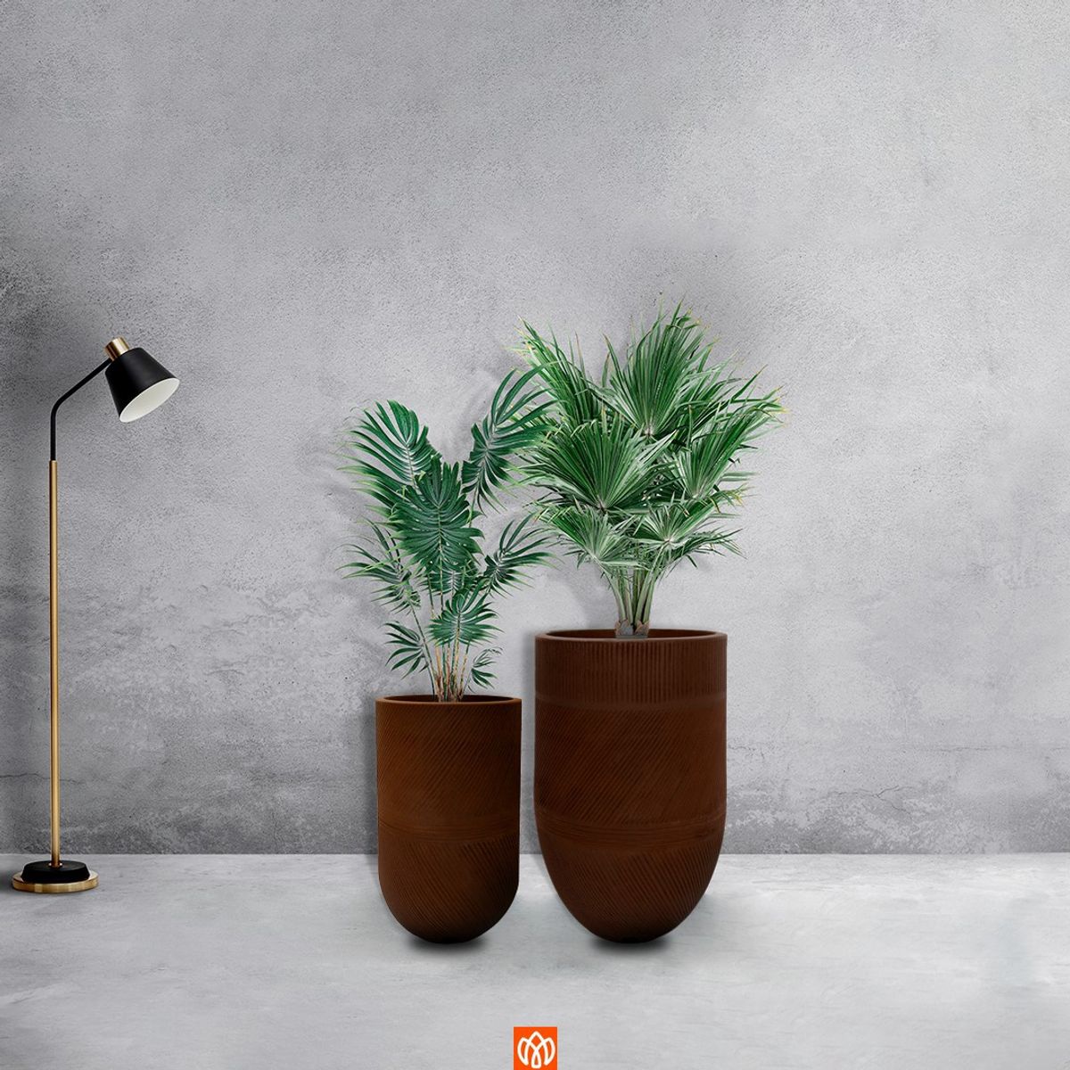 FLORIDIS - MACETERO FLORIDIS MARRON ARGOS 71CM ALTO CON PLATO