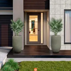 FLORIDIS - MACETERO ARGOS CEMENTO 71CM ALTO CON PLATO