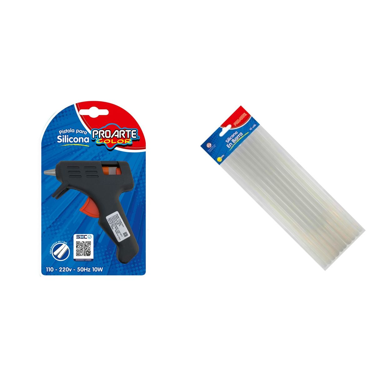 PROARTE - Pistola Silicona Electric 7mm Manualida + 100 Barra Silicona