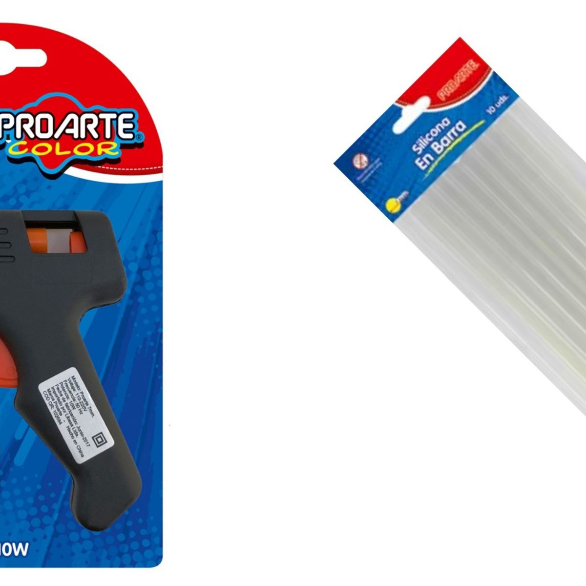 PROARTE - Pistola Silicona Electric 7mm Manualidad + 50 Barra Silicona