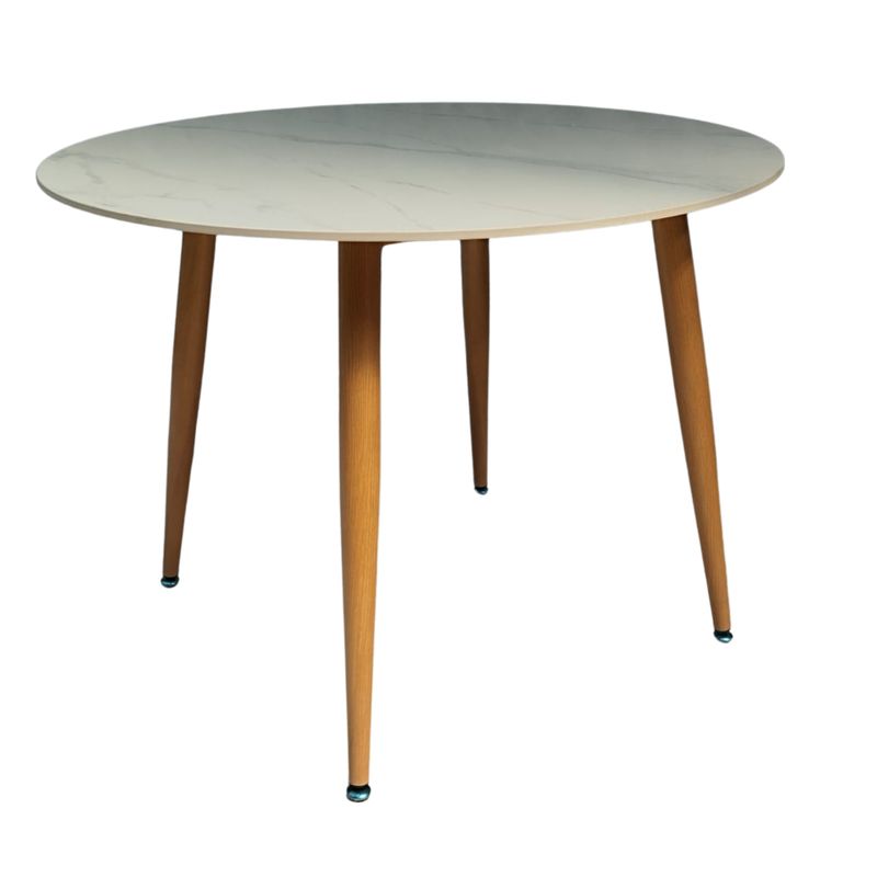 OH MI HOGAR - Mesa de Comedor Redonda de Cuarzo Calacatta Soft 100cm de Diámetro